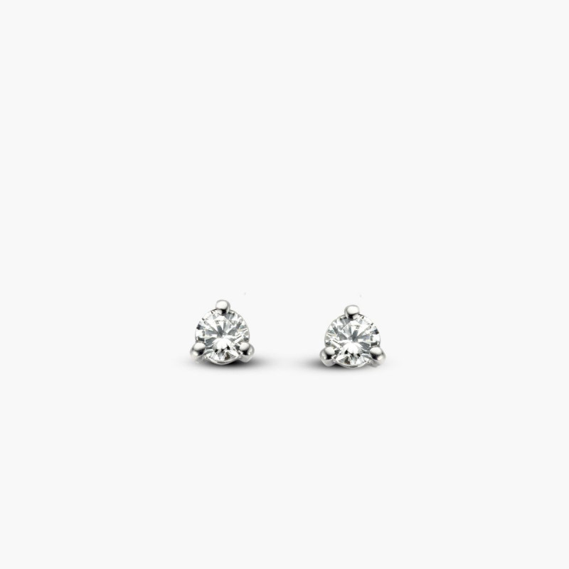 Boucles d'oreilles OR Blanc 750 ml Diamants