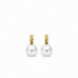 Boucles d'oreilles OR Jaune 750 ml Perles d' eau douce