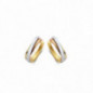 Boucles d'oreilles Créoles OR Blanc, Jaune et Rose 750 ml