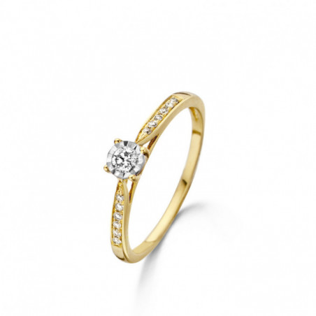 Bague Solitaire OR Jaune 750 ml Diamants