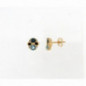 Boucles d'oreilles OR Jaune 750 ml Diamants, Topaze bleu & Topaze blue London