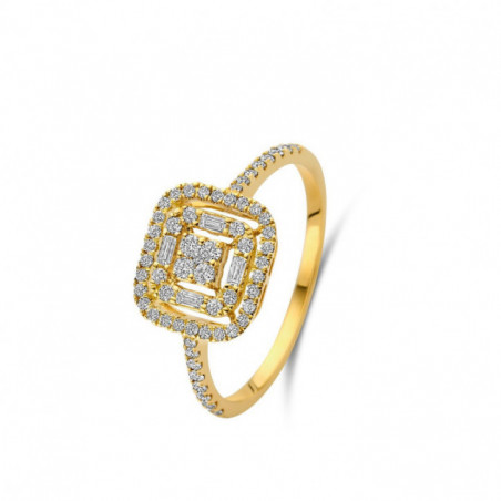 Bague OR Jaune 750 ml Diamants