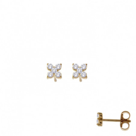 Boucles d'oreilles OR Jaune 750 ml Diamants