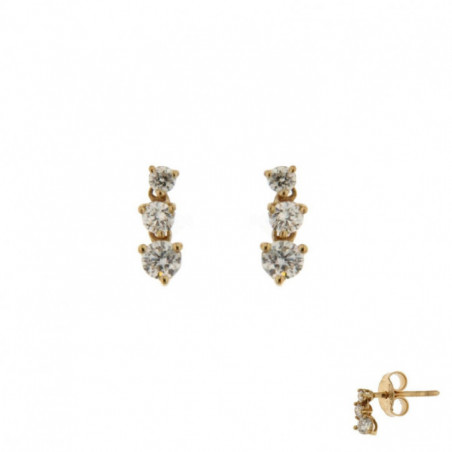 Boucles d'oreille OR Jaune 750 ml Diamants