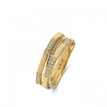 Bague Multiples anneaux OR Jaune 750 ml Diamants