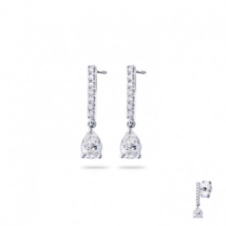 Boucles d'oreilles OR Blanc 750 ml diamants