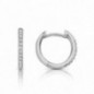 Boucles d'oreilles Créoles OR Blanc 750 ml Diamants