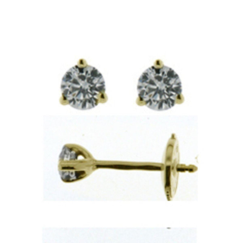 Boucles d'oreilles OR jaune 750 ml Diamants