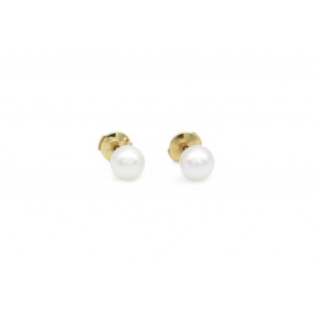 Boucles d'oreilles OR Jaune 750 ml Perles Akoya