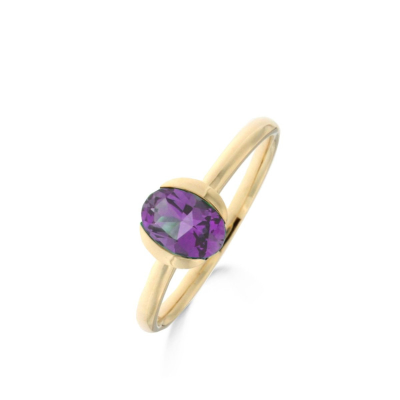Bague OR Jaune 750 ml Améthyste