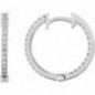 Boucles d'oreilles Créoles OR Blanc 750 ml Diamants