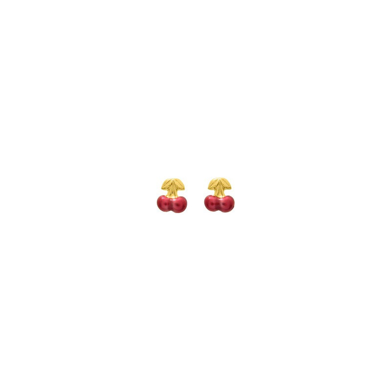 Boucles d'oreilles OR Jaune 750 ml Cerise