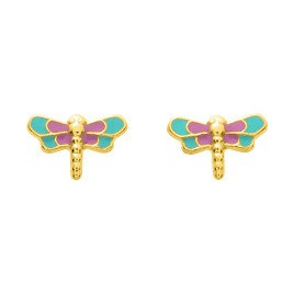 Boucles d'oreilles OR 750 ml Libellule