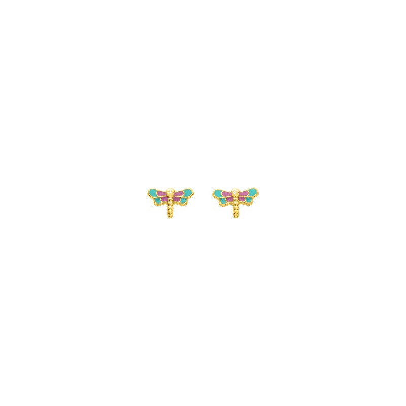 Boucles d'oreilles OR 750 ml Libellule