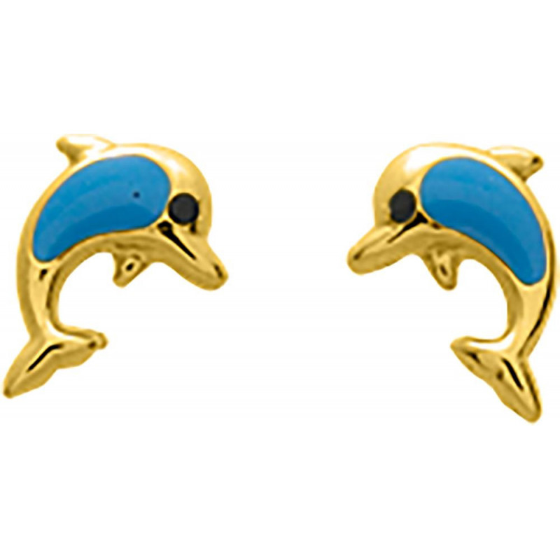 Boucles d'oreille OR Jaune 750 ml Dauphin