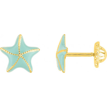 Boucles d'oreilles OR Jaune 750 ml Etoile