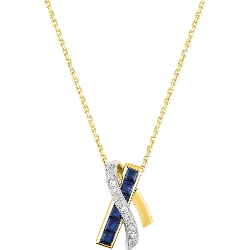 Collier OR Jaune 750 ml Diamants et Samphirs