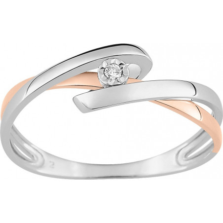 Bague OR Blanc et Rose 750 ml Diamant