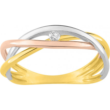 Bague OR Tricolore 750 ml Diamant