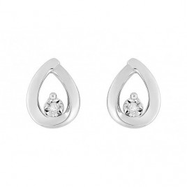 Boucles d'oreilles OR Blanc 750 ml Diamants