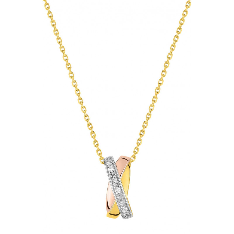 Collier OR Jaune, Rose et Blanc 750 ml Diamants