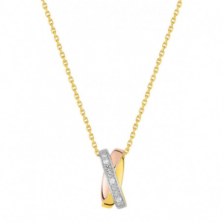 Collier OR Jaune, Rose et Blanc 750 ml Diamants