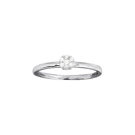Bague OR Blanc 750 ml Diamants