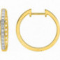 Boucles d'oreilles Créoles OR Jaune 750 ml Diamants