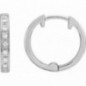 Boucles d'oreilles Créoles OR Blanc 750 ml Diamants