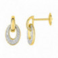 Boucles d'oreilles OR Jaune et Blanc 750 ml Diamants