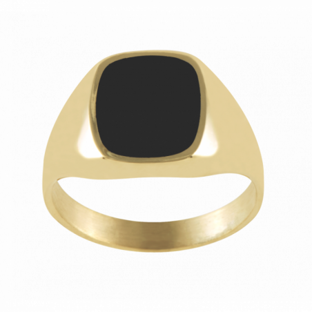 Bague Chevalière OR Jaune 750 ml Onyx