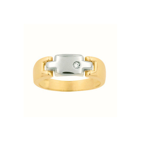 Bague OR Jaune et Blanc 750 ml Diamant