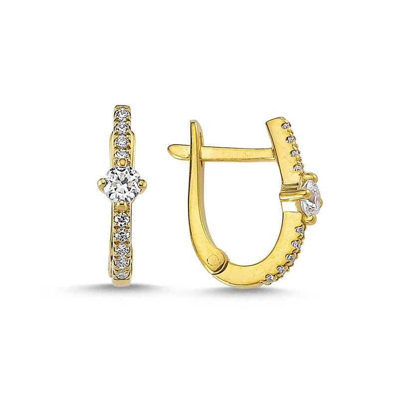 Boucles d'oreilles Créoles OR Jaune 750 ml Diamants