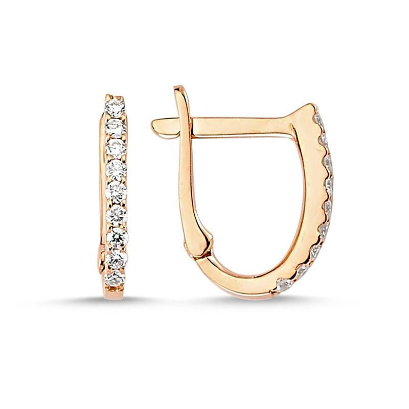 Boucles d'oreilles Créoles OR Jaune 750 ml & Diamants