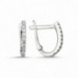 Boucles d'oreilles Créoles OR Blanc 750 ml & Diamants