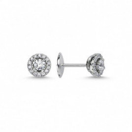Boucles d'oreilles OR Blanc 750 ml Diamants