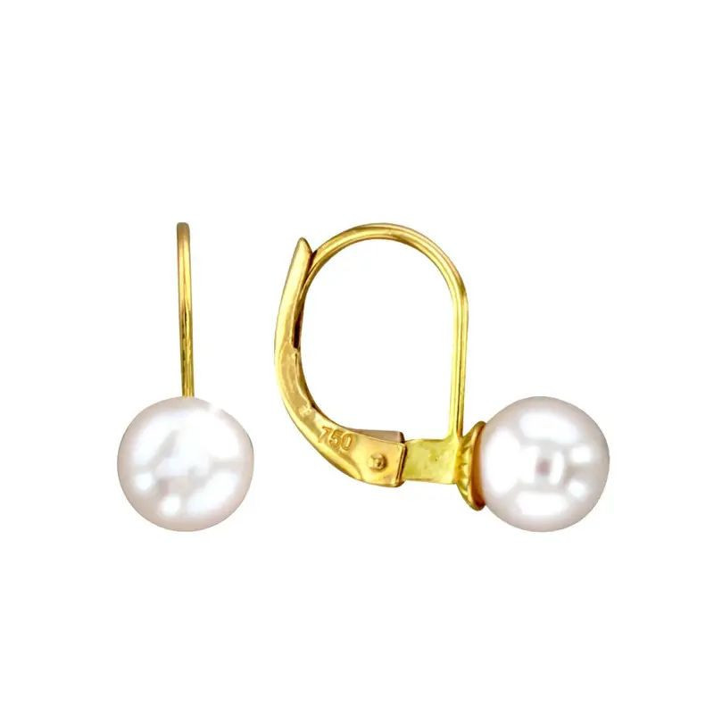 Boucles d'oreilles Dormeuses OR Jaune 750 ml & Perles Akoya Boucles d'oreilles Dormeuses OR Jaune 750 ml & Perles Akoya