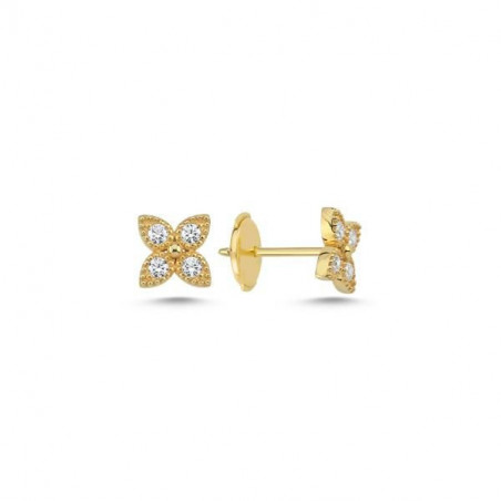 Boucles d'oreilles OR Jaune 750 ml Diamants