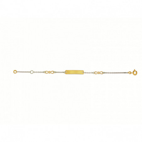 Bracelet Identité bébé OR Jaune et Blanc 750 ml