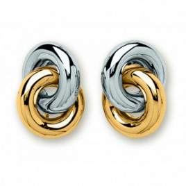 Boucles d'oreilles OR Jaune et Blanc 750 ml