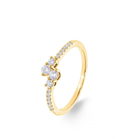 Bague OR Jaune 750 ml Toi & Moi Diamants