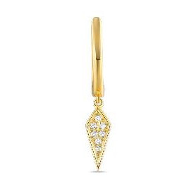 Boucle d'oreille à l'unité OR Jaune 750 ml Diamants