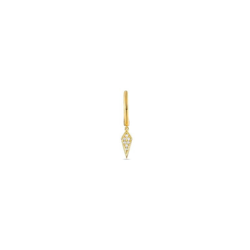 Boucle d'oreille à l'unité OR Jaune 750 ml Diamants