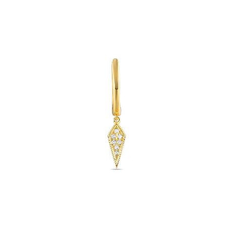 Boucle d'oreille à l'unité OR Jaune 750 ml Diamants