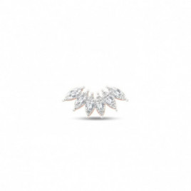 Boucle d'oreille OR Jaune et Blanc 750 ml Diamants
