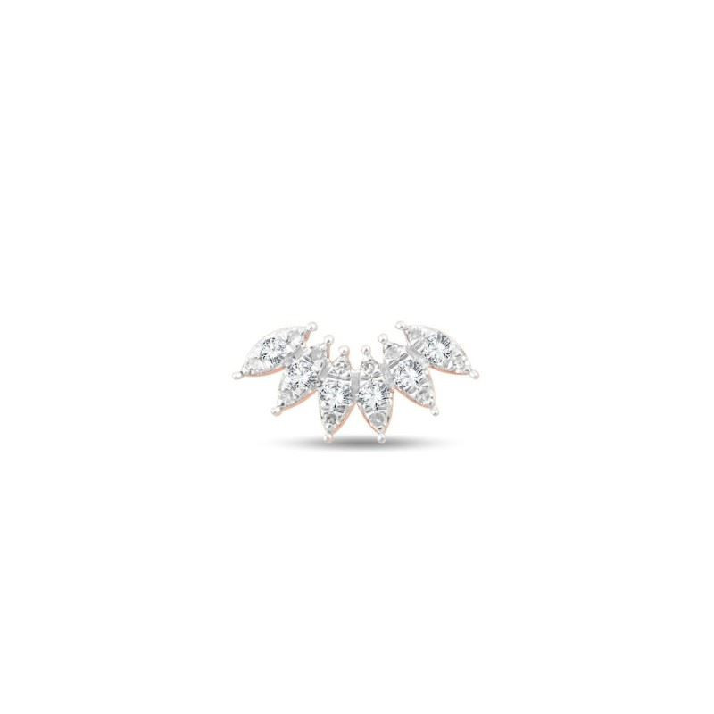 Boucle d'oreille OR Jaune et Blanc 750 ml Diamants Boucle d'oreille OR Jaune et Blanc 750 ml Diamants