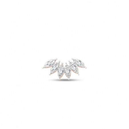 Boucle d'oreille OR Jaune et Blanc 750 ml Diamants