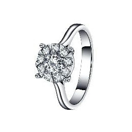 Bague OR Blanc 750 ml Diamants