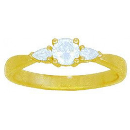 Solitaire accompagné OR Jaune 750 ml Diamants