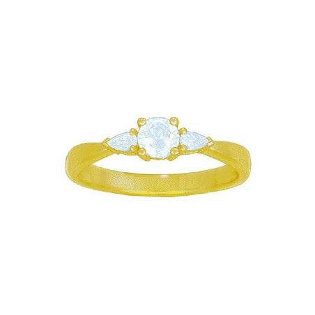 Solitaire accompagné OR Jaune 750 ml Diamants